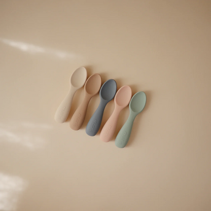 Silicone Toddler Starter Spoons - Natural/Shifting Sand