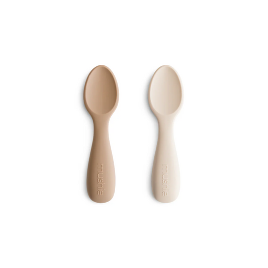 Silicone Toddler Starter Spoons - Natural/Shifting Sand