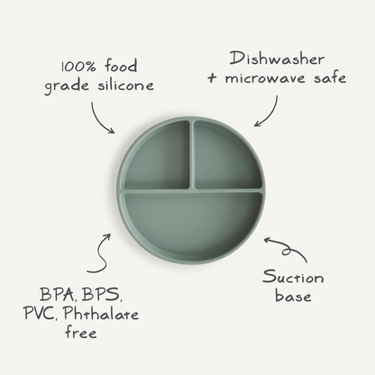 Silicone Suction Plate - Cambridge Blue