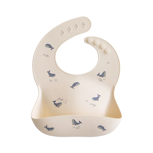Silicone Baby Bib - Whales