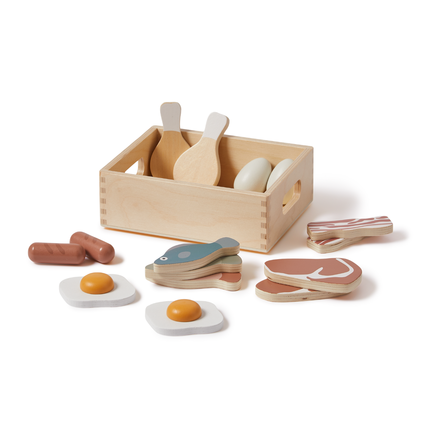 FISH & MEAT, 13 PCS, HANDPAINTED