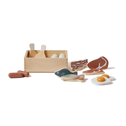 FISH & MEAT, 13 PCS, HANDPAINTED