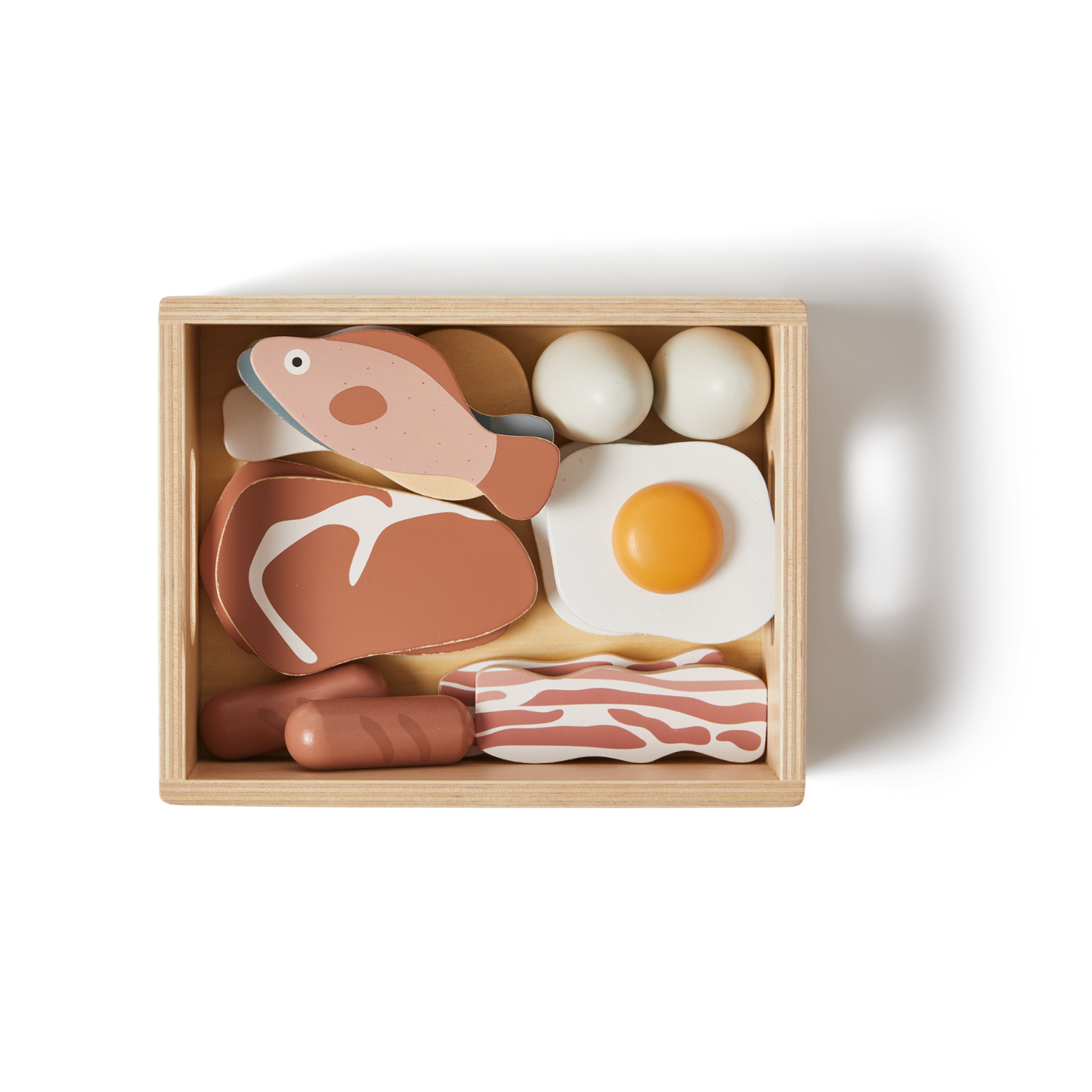 FISH & MEAT, 13 PCS, HANDPAINTED