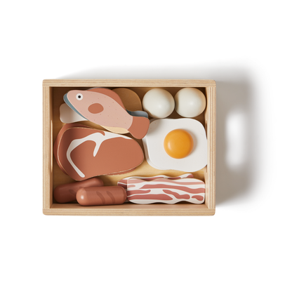 FISH & MEAT, 13 PCS, HANDPAINTED