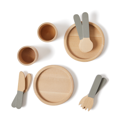 TABLEWARE, 10 PCS, HANDPAINTED, GREEN