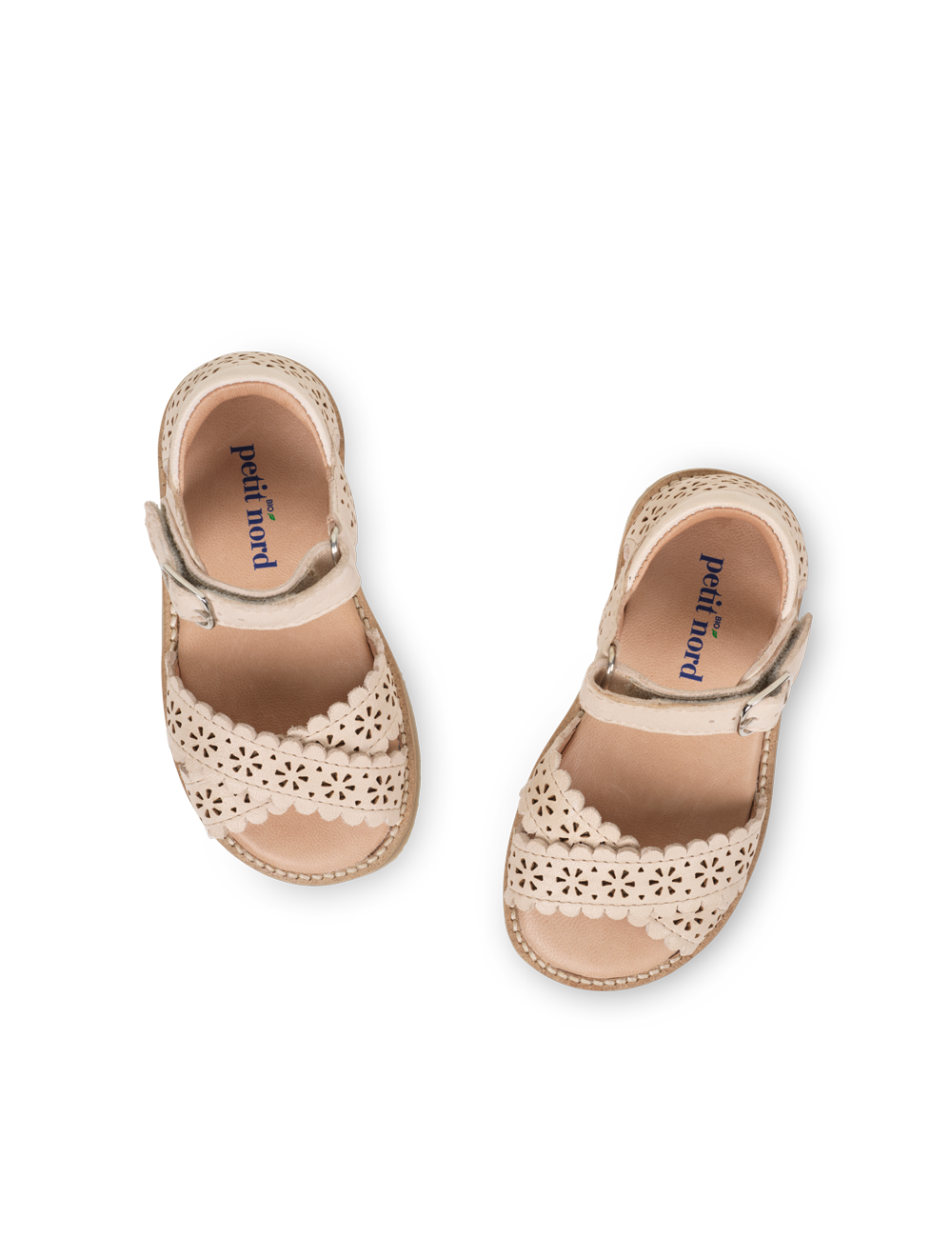 Sandal Crossover Scallop Flower Cream