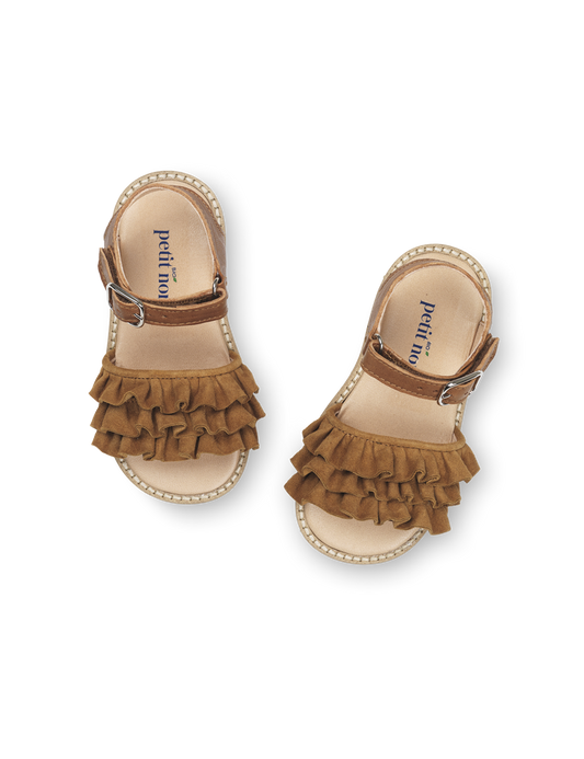 Ruffles Sandal Cognac