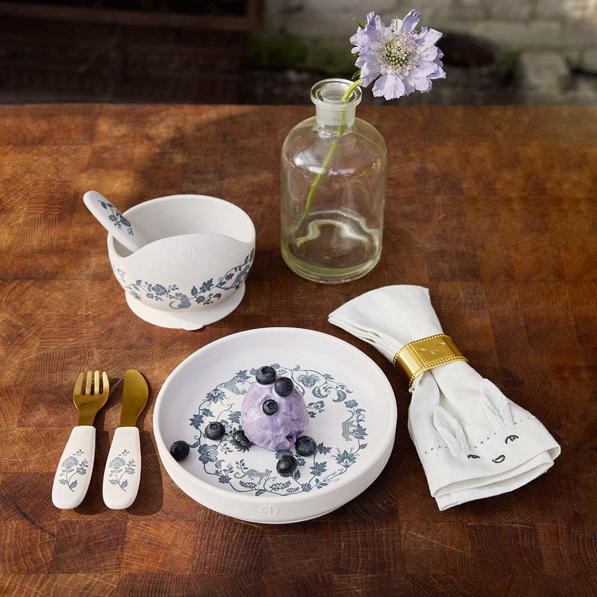 Silicone Bowl Set - Garden Leo Toile