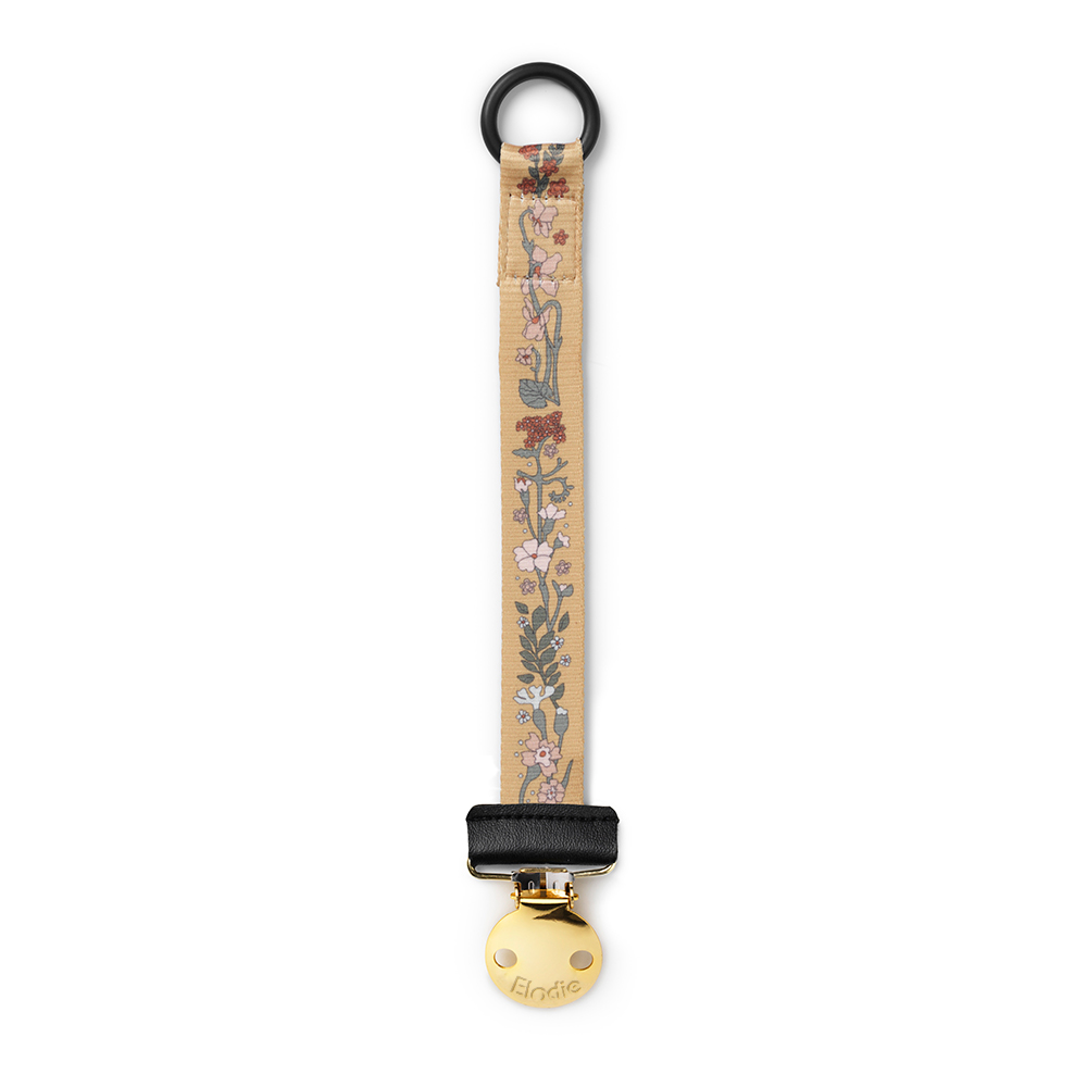 Pacifier Clip Golden Vintage Flower