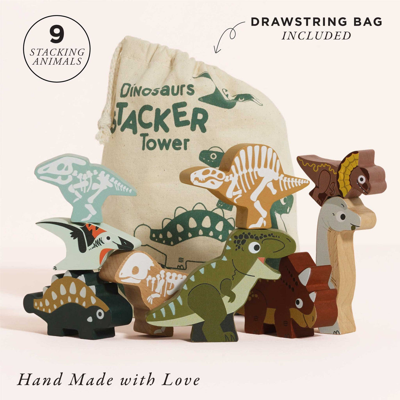 Jurassic Stacking Dinosaurs & Bag