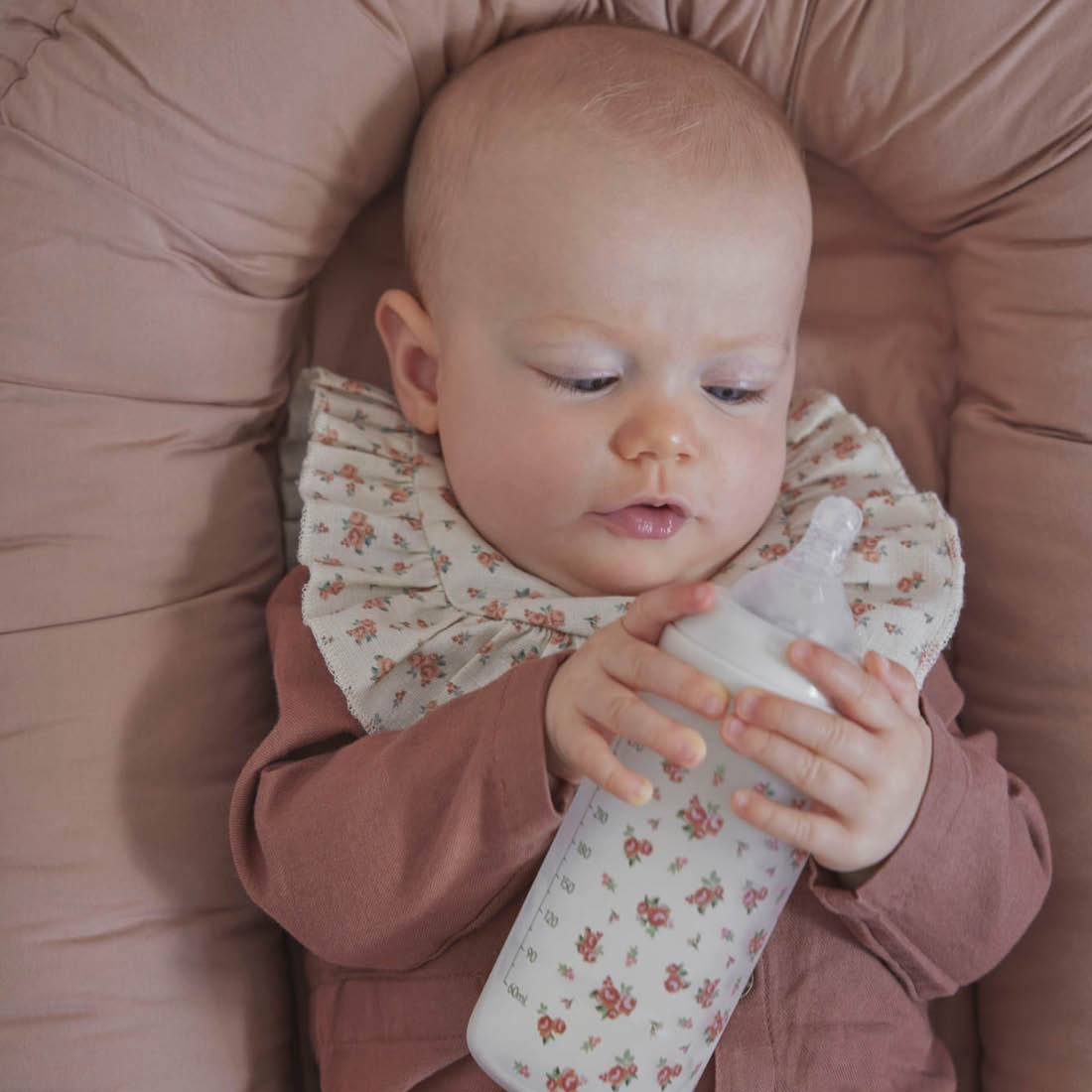 Glass Feeding Bottle - Autumn Rose