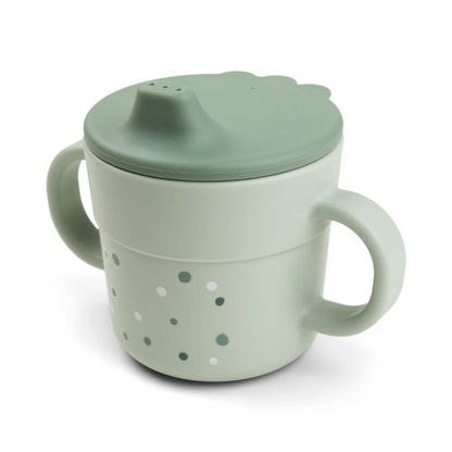 Foodie spout cup - happy dots - green