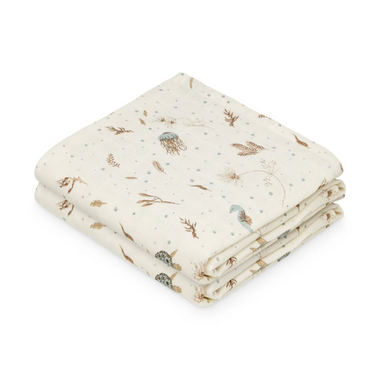 Muslin Cloth, 2-pack - Sea Garden