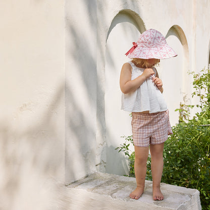 Sun Hat - Embroidery Anglaise Pink