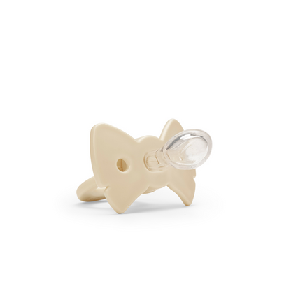 Binky Bow Orthodontic Silicone  3+ months - Oat White