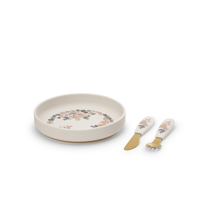 Silicone Plate Set - Blue Garden