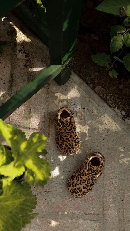 SCALLOP VELCRO BOOT - Leopard