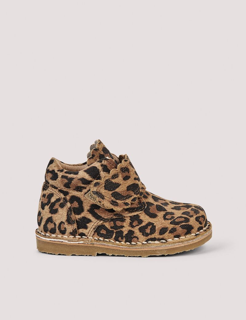 SCALLOP VELCRO BOOT - Leopard