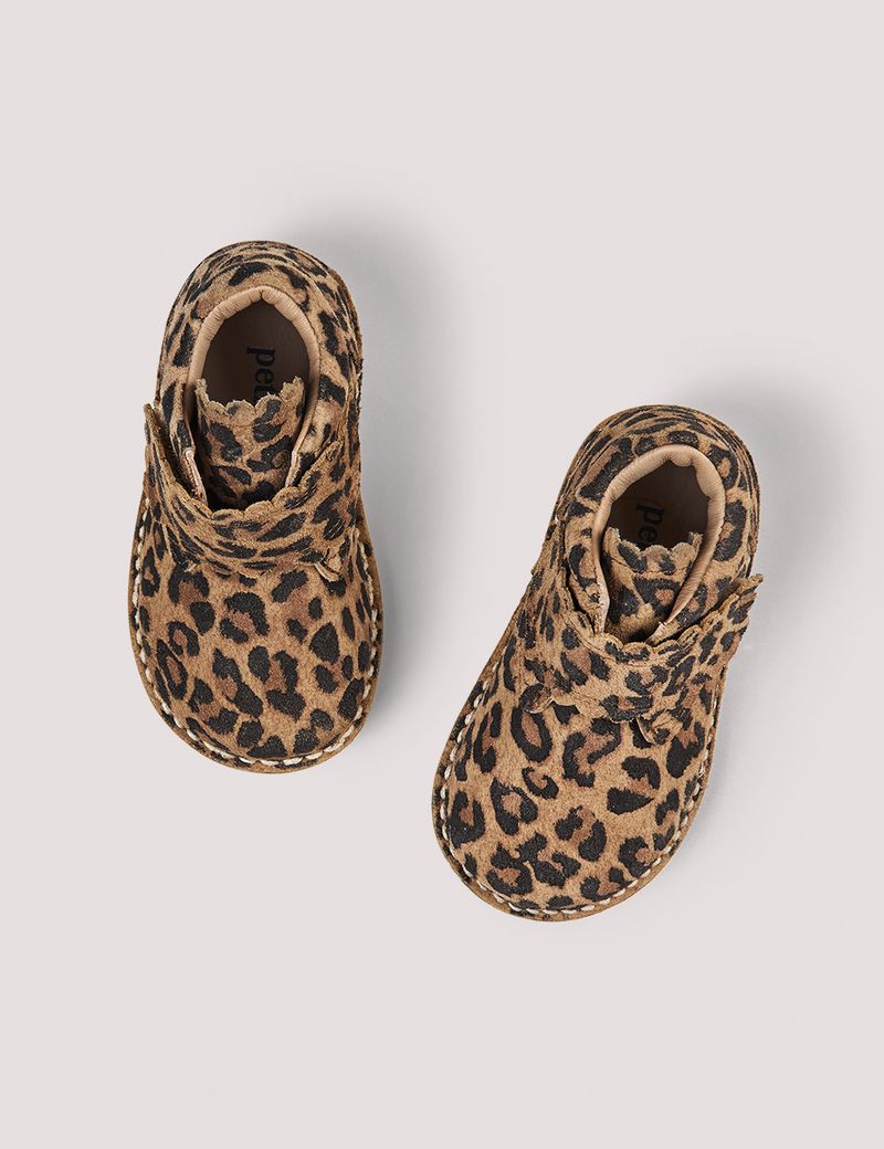 SCALLOP VELCRO BOOT - Leopard