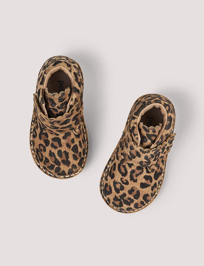 SCALLOP VELCRO BOOT - Leopard