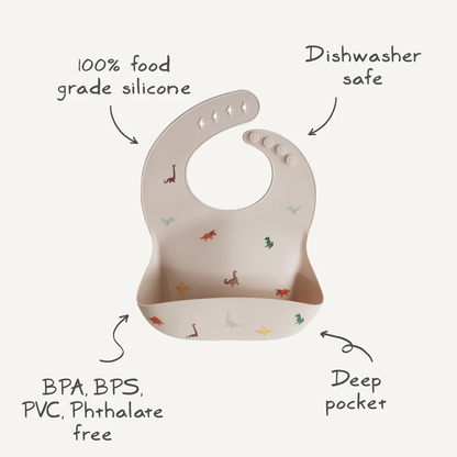 Silicone Baby Bib - Retro cars