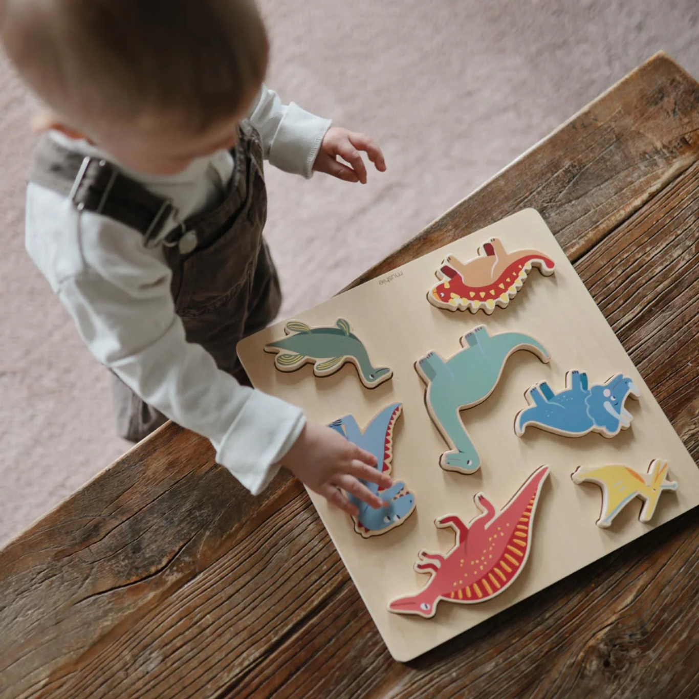 Mushie Wooden Puzzle - Dino