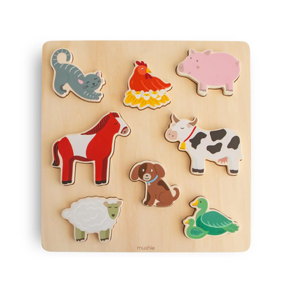 Mushie Wooden Puzzle - Farm