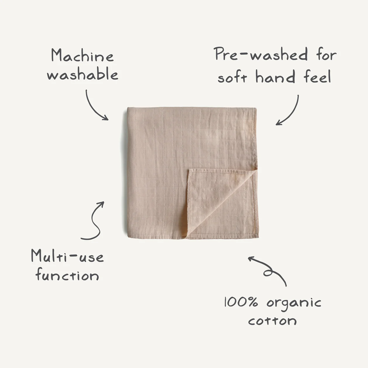 Mushie Muslin Swaddle Blanket - Whales