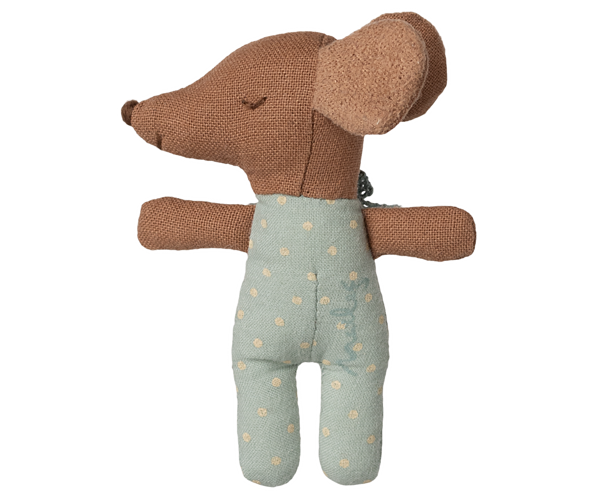 Sleepy wakey baby mouse in matchbox - Blue
