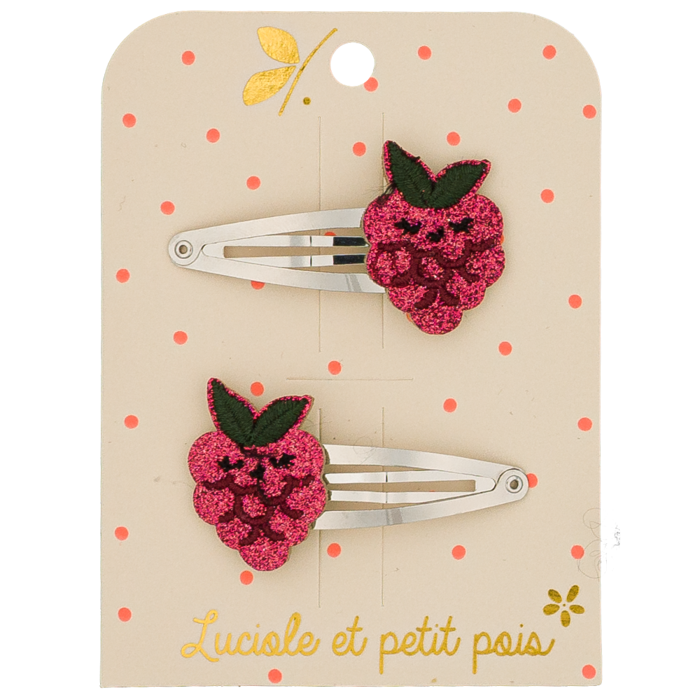 Barrettes Berry la framboise (paire)