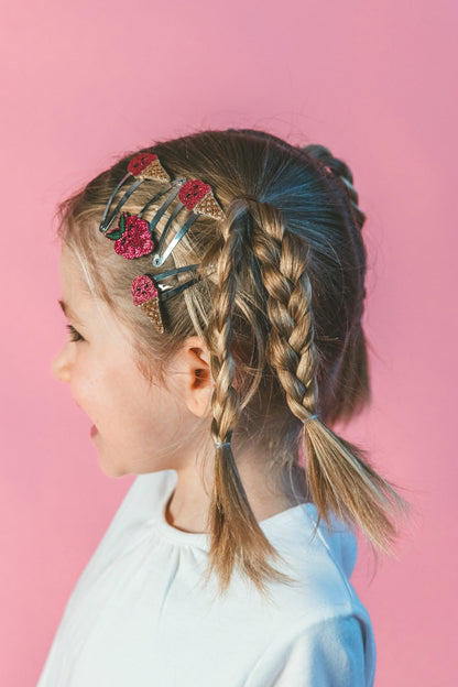 Barrettes Berry la framboise (paire)