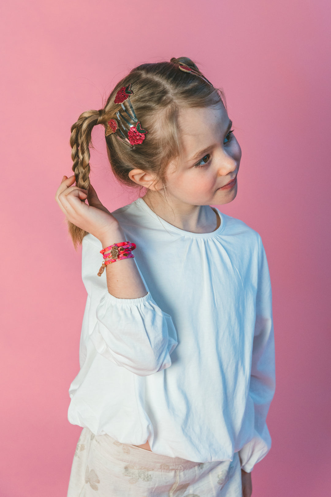 Barrettes Berry la framboise (paire)