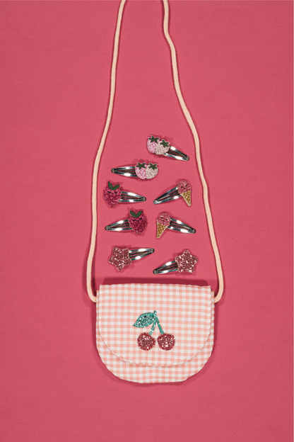 Barrettes Berry la framboise (paire)