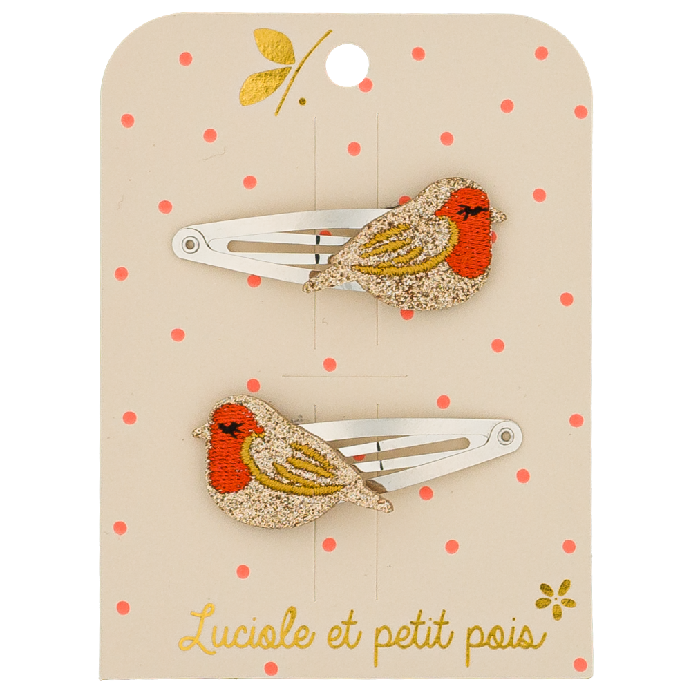 Ruby the Robin Hair Clips (pair)