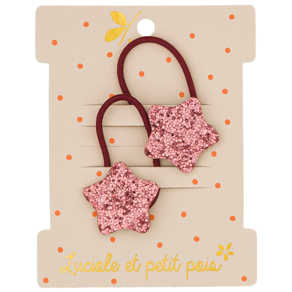 Mini elastic bands - Bubble star - Raspberry (pair)