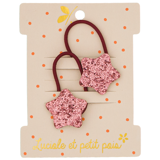 Mini elastic bands - Bubble star - Raspberry (pair)