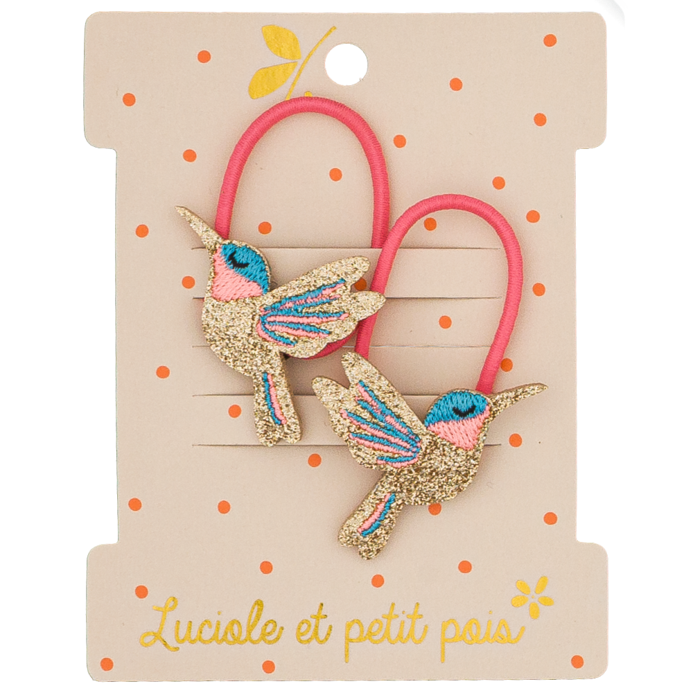 Mini elastic bands - Sunny the hummingbird (pair)
