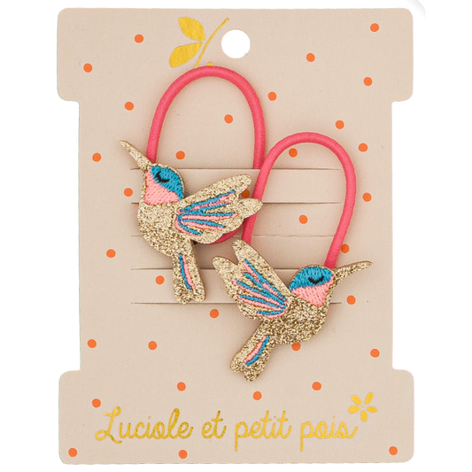 Mini elastic bands - Sunny the hummingbird (pair)