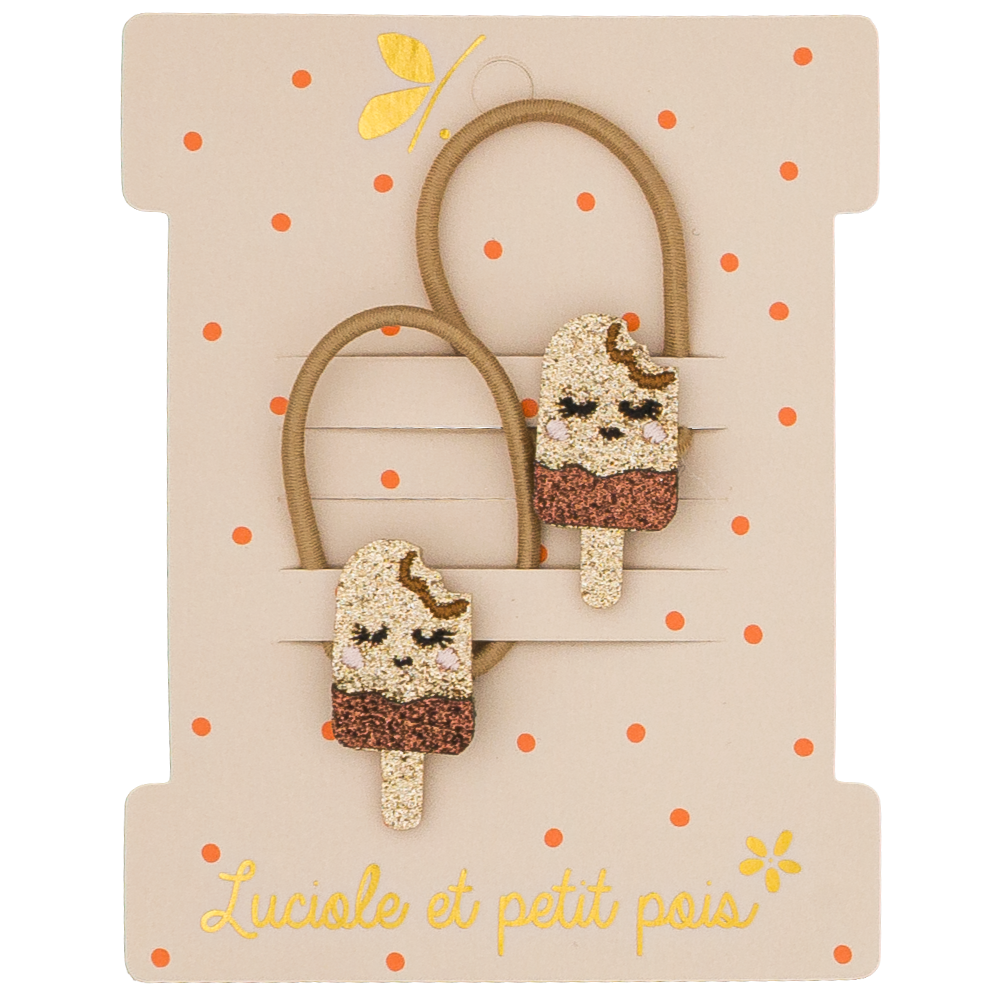 Mini hair ties - Chocolate ice cream (pair)