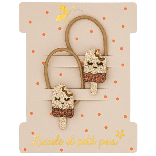 Mini hair ties - Chocolate ice cream (pair)