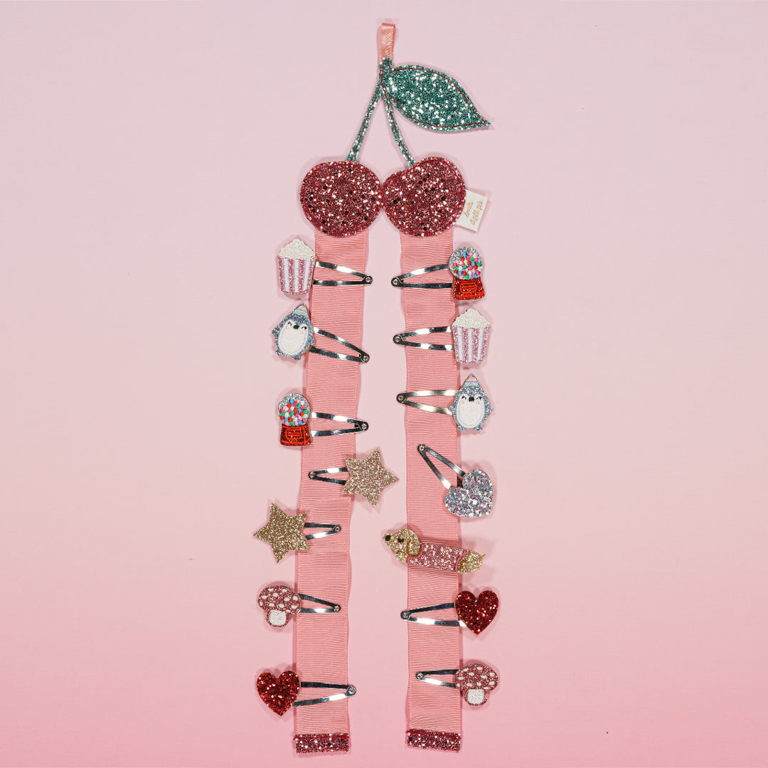 Wall-mounted hair clip holder - Cherry