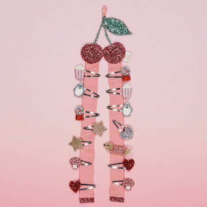 Wall-mounted hair clip holder - Cherry