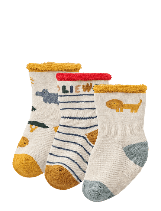 ELOY BABY SOCKS 3-PACK - Safari/ Sandy mix
