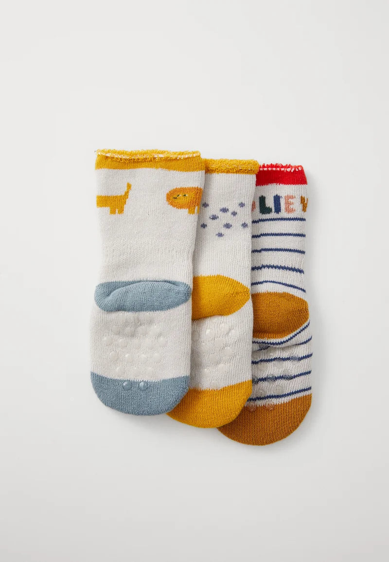 ELOY BABY SOCKS 3-PACK - Safari/ Sandy mix