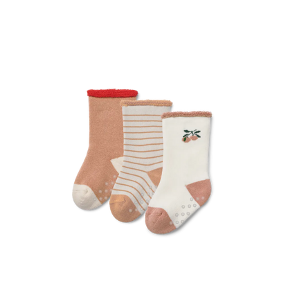ELOY BABY SOCKS 3-PACK - Peach / Sandy mix