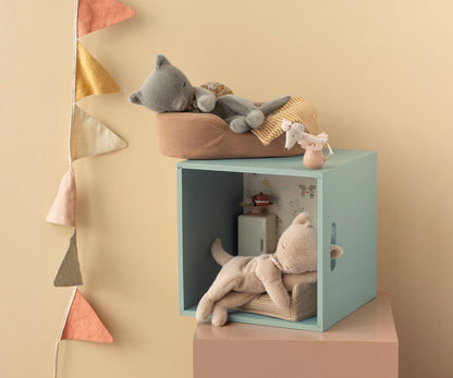 Sleeping plush kitten , Small - Cream Peach