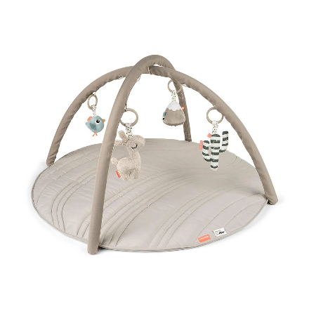 Done by Deer Activity Play Mat Sand quilted baby play mat with activity bars