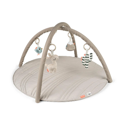 Done by Deer Activity Play Mat Sand quilted baby play mat with activity bars