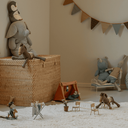 Maileg Cowboy Mouse in nursery with Maileg toys - Scandinavian kids room decor