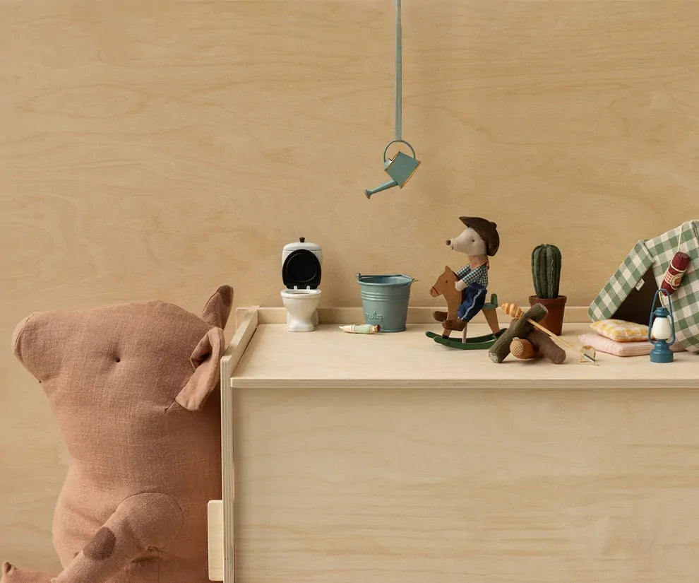 Maileg Cowboy Mouse on Rocking Horse with Maileg Cowboy Friends collection